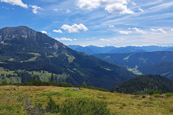 Gruppe auf der Wanderung im Wald · Bilder vom Sonntag Wandertage Filmoos 2025